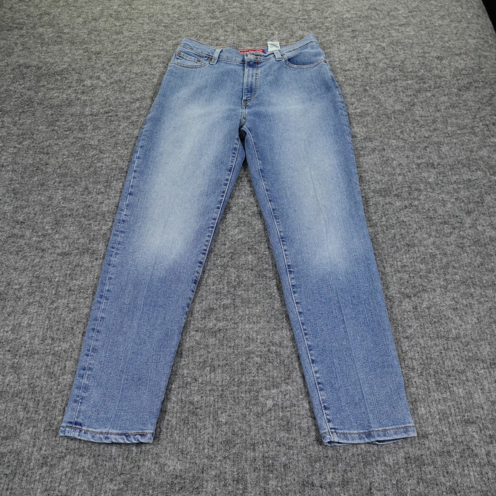 Levi's 512 Slim Fit Womens Jeans 12 Short Blue Denim Tapered Leg Classic Stretch